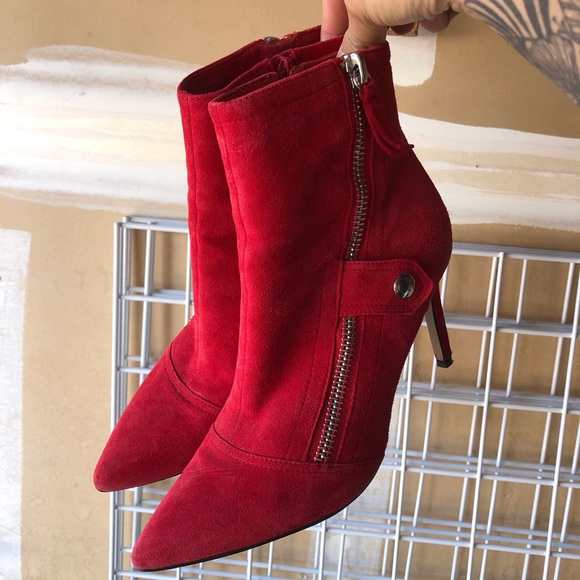 Nine West Red Suede Heels - Picture 2 of 4